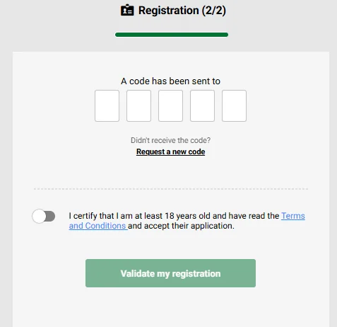 Confirm sms code